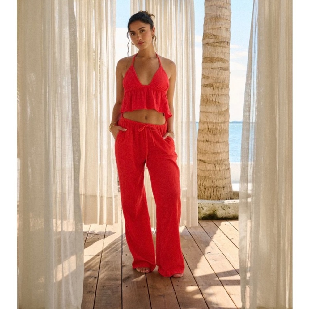 BLANCO BY NATURE Olivia Top in Cherry Red Size Small